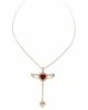 @3124 Złoty łańcuszek Austrian Crystal 40+5 naszyjnik pozłacany 14K Xuping serce skrzydła